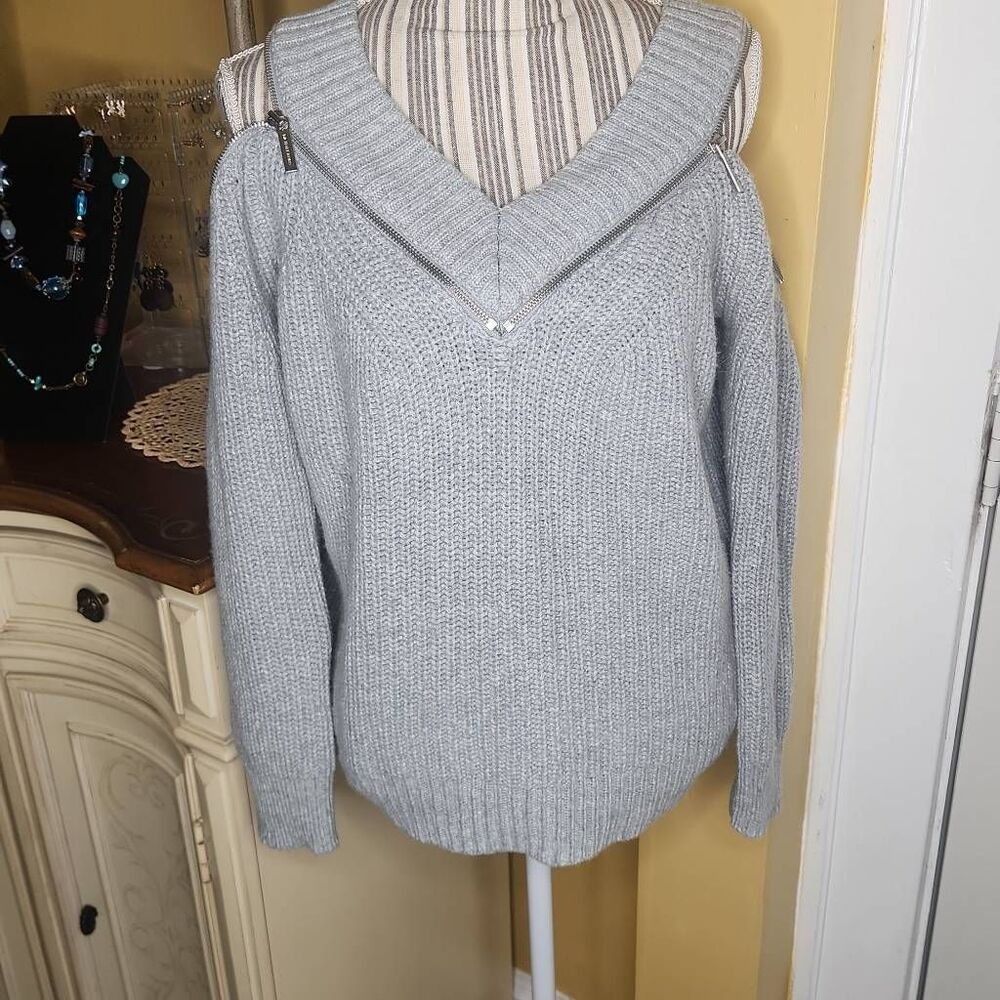 Michael Kors off the shoulder gray sweater women's size L